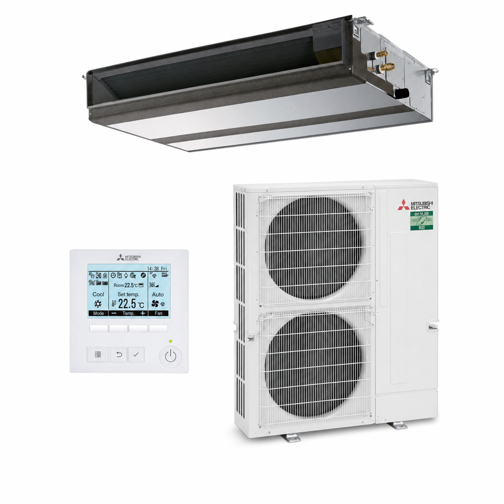 Mitsubishi Electric 10kW Low Profile Power Inverter Ducted System 3 Phase PEAD-M100JAA / PUZ-ZM100YKA2-A.TH