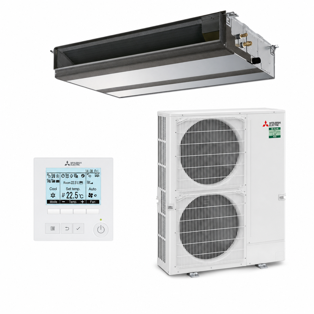 Mitsubishi Electric 12.5kW Low Profile Power Inverter Ducted System 3 Phase PEAD-M125JAA / PUZ-ZM125YKA-A.TH