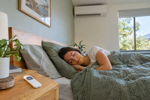 Air conditioning in an Australian home, illustrating: Best air conditioning temperature for sleeping
