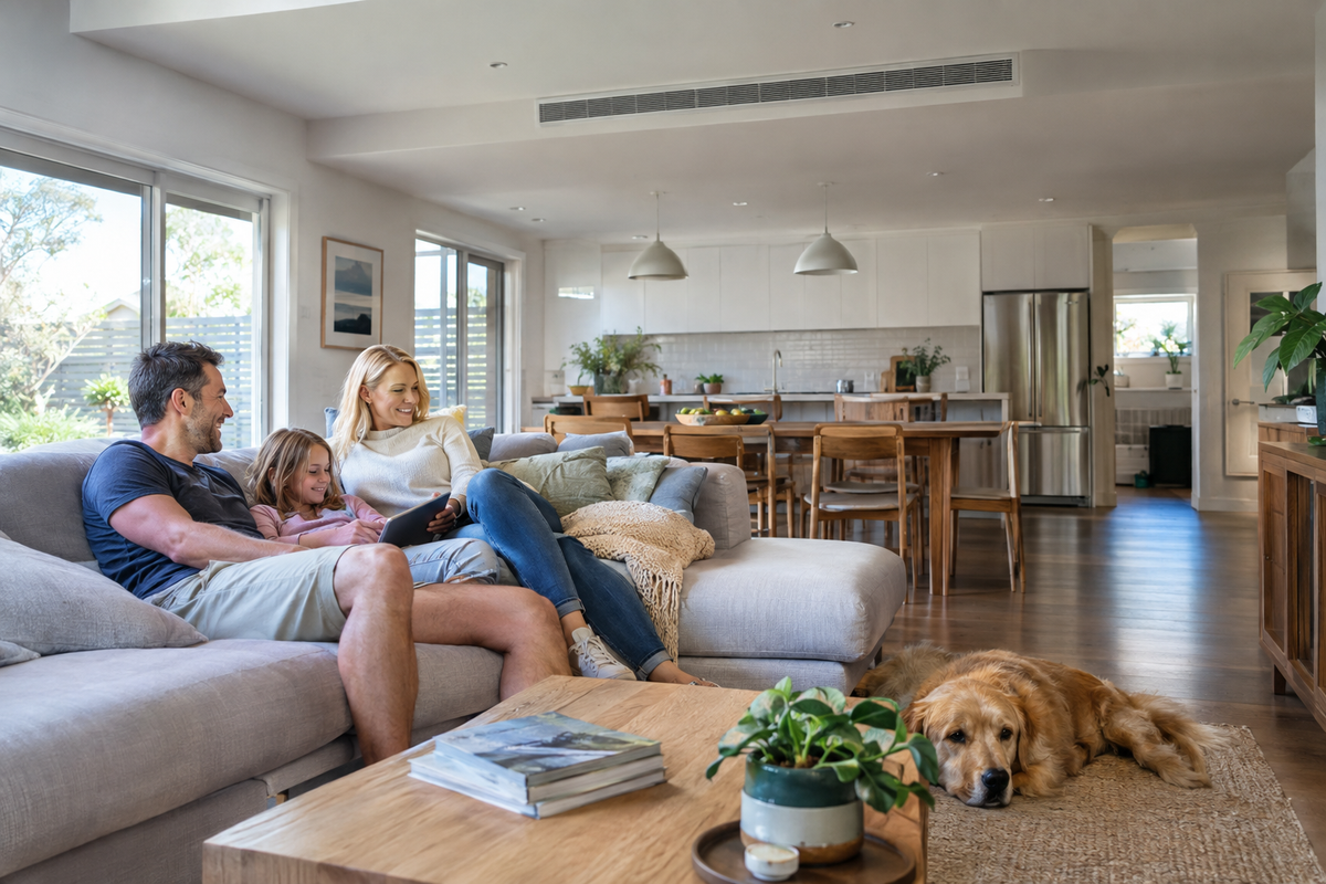Ducted air conditioning in an Australian home, illustrating: Best ducted air conditioning