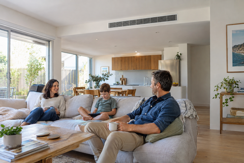 Ducted air conditioning in an Australian home, illustrating: Energy efficient ducted air conditioning