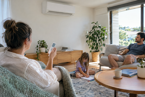 Window air conditioner in an Australian home, illustrating: Finding the right air conditioner size for your Australian home