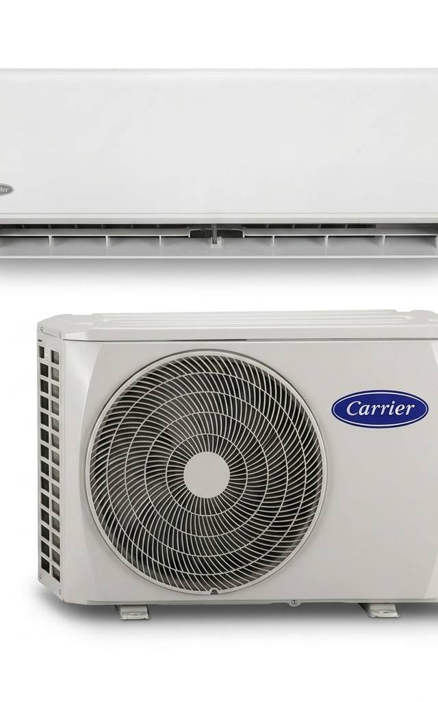 Carrier 5 kW split system air conditioner indoor and outdoor units