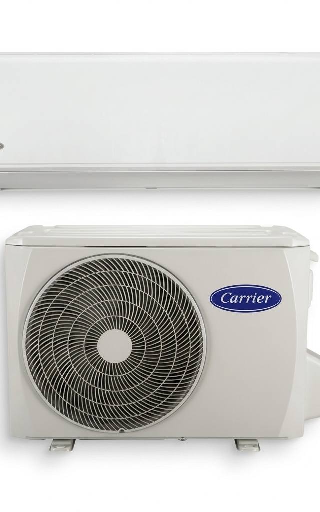 Carrier 8 kW split system air conditioner indoor and outdoor units
