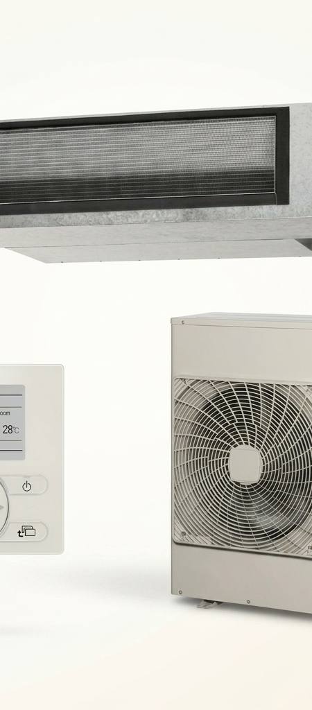Daikin 10 kW three-phase ducted air conditioner indoor and outdoor units
