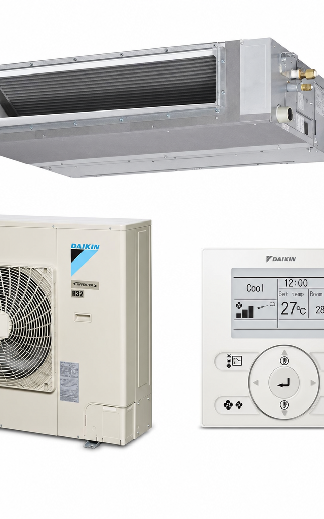 Daikin 10 kW ducted air conditioner indoor and outdoor units