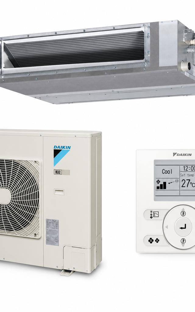Daikin 12.5 kW ducted air conditioner indoor and outdoor units