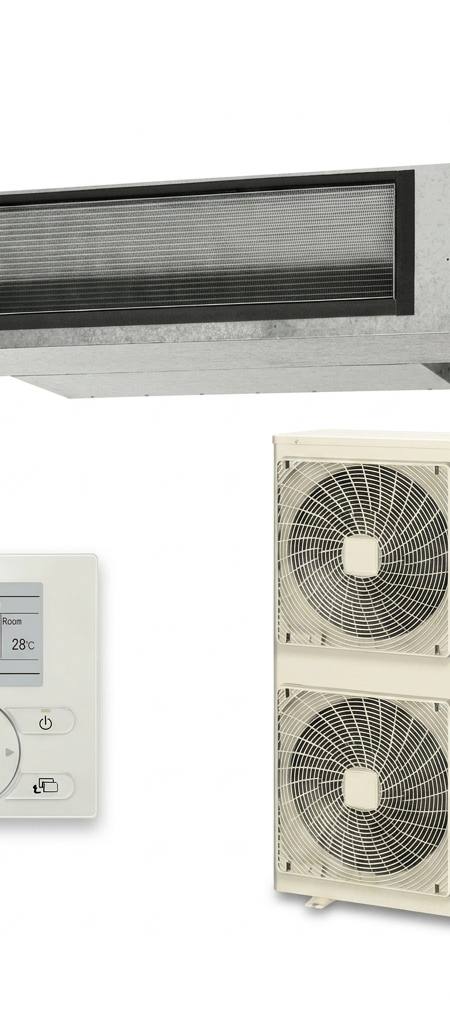 Daikin 14 kW three-phase ducted air conditioner indoor and outdoor units