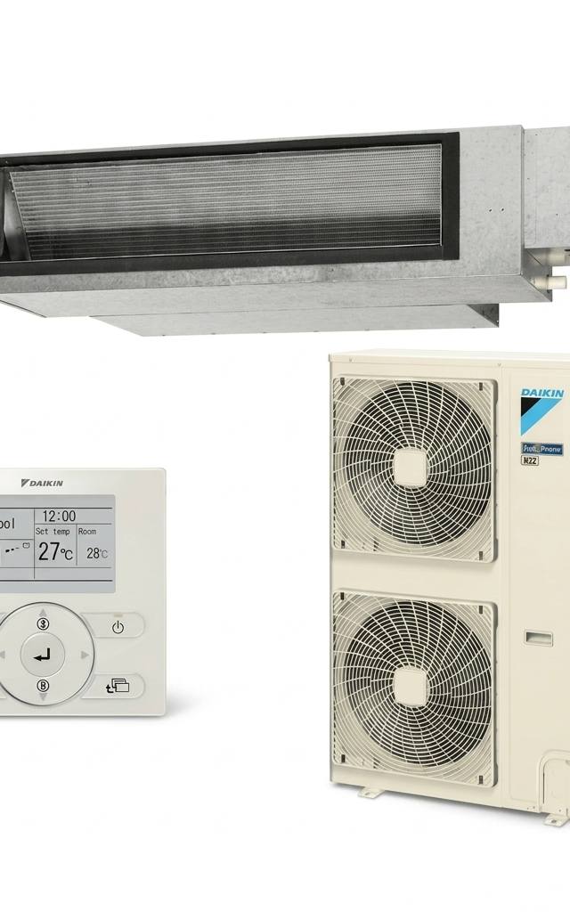 Daikin 14 kW ducted air conditioner indoor and outdoor units