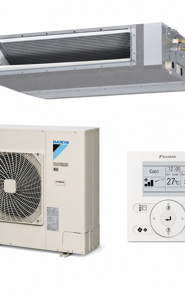 Daikin 14 kW ducted air conditioner indoor and outdoor units