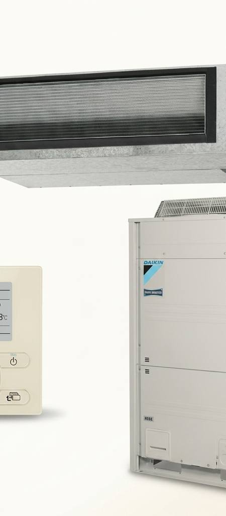 Daikin 25 kW three-phase ducted air conditioner indoor and outdoor units
