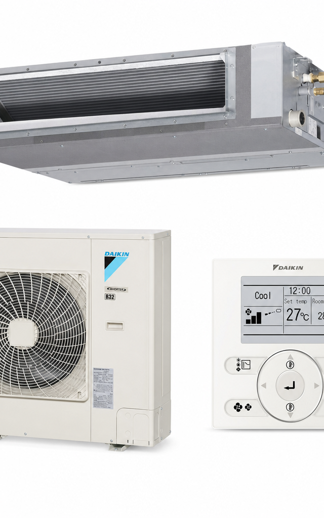 Daikin 5 kW ducted air conditioner indoor and outdoor units