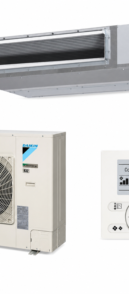 Daikin 6 kW ducted air conditioner indoor and outdoor units