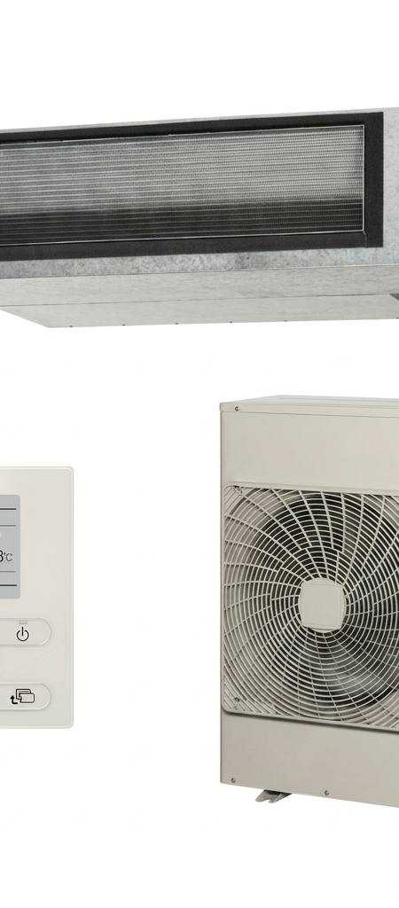 Daikin 7.1 kW three-phase ducted air conditioner indoor and outdoor units