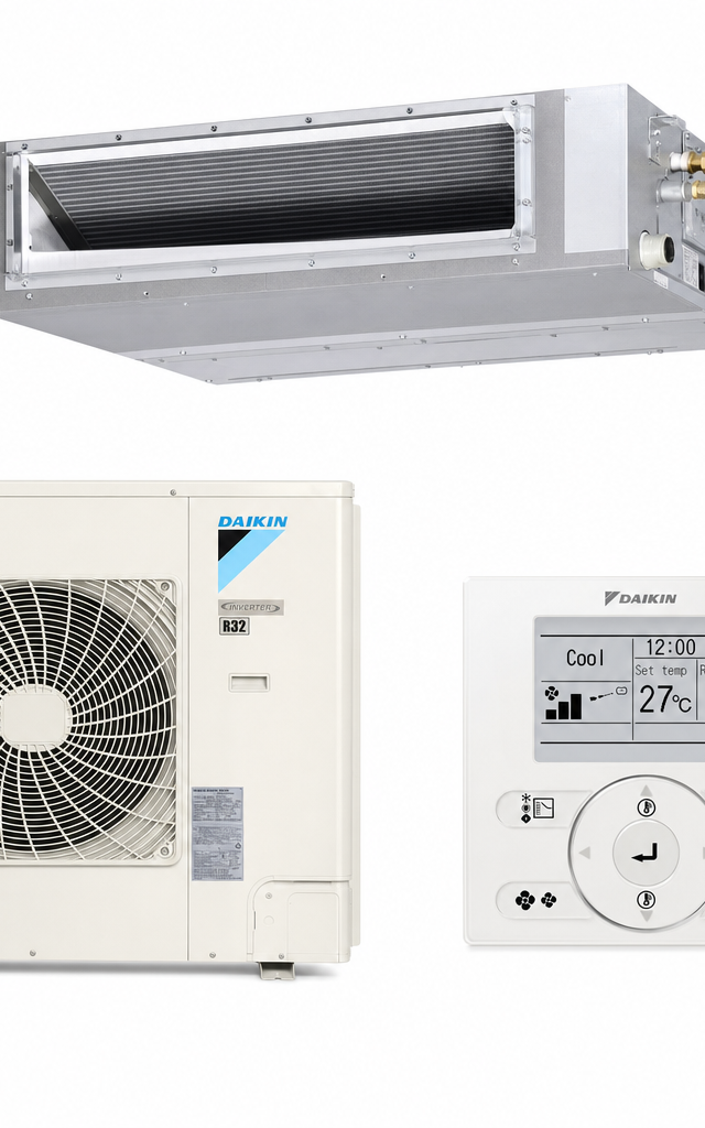 Daikin 7.1 kW ducted air conditioner indoor and outdoor units