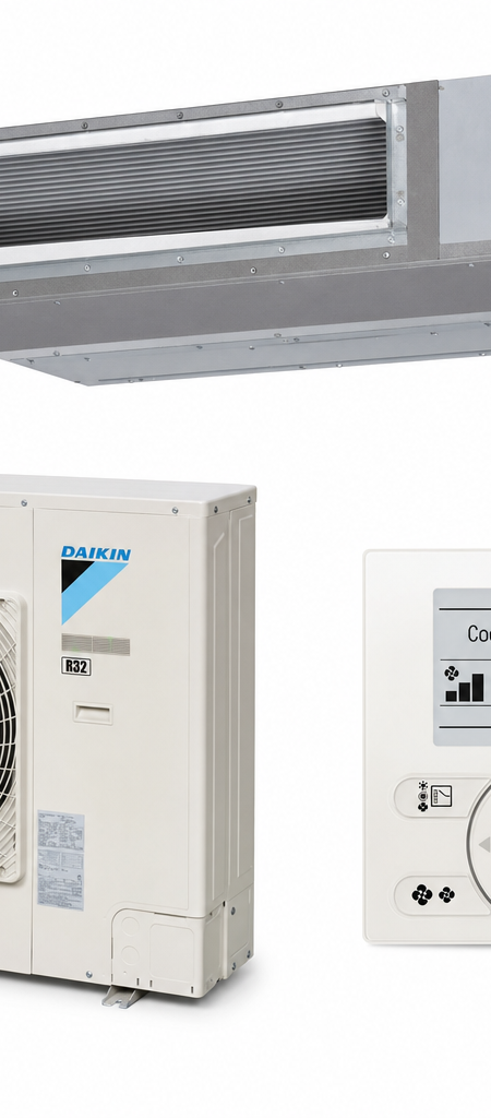 Daikin 7.1 kW ducted air conditioner indoor and outdoor units