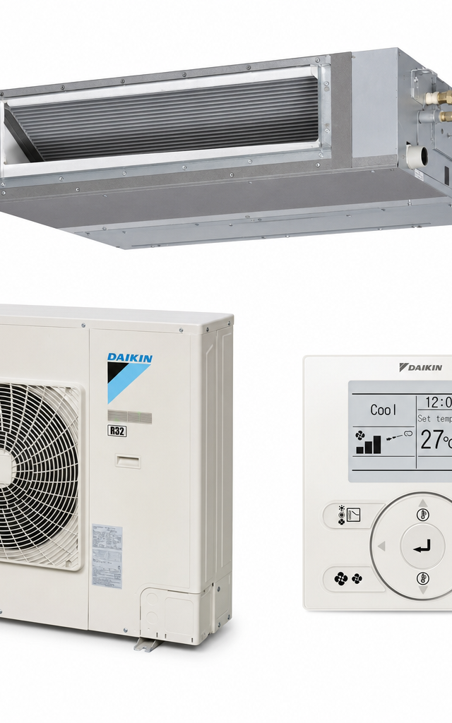 Daikin 7.1 kW ducted air conditioner indoor and outdoor units