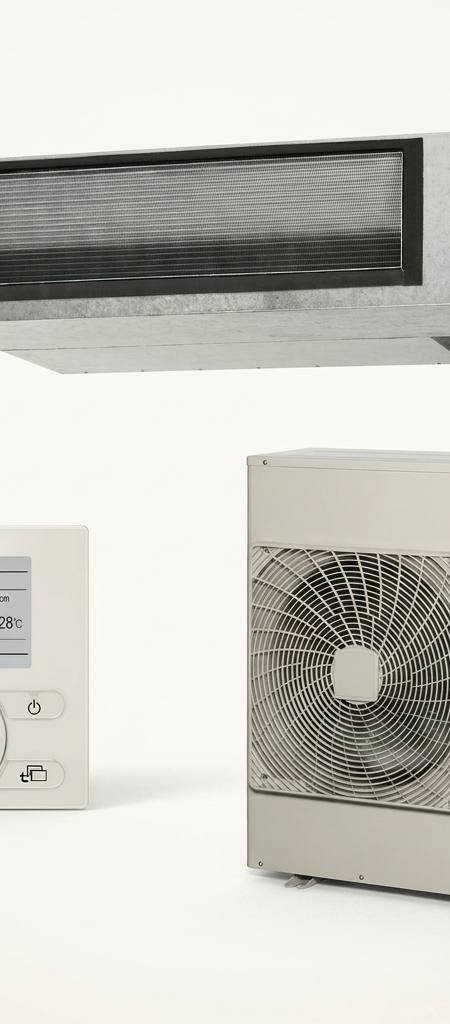 Daikin 8.5 kW three-phase ducted air conditioner indoor and outdoor units