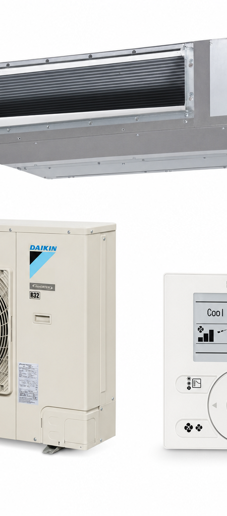Daikin 8.5 kW ducted air conditioner indoor and outdoor units
