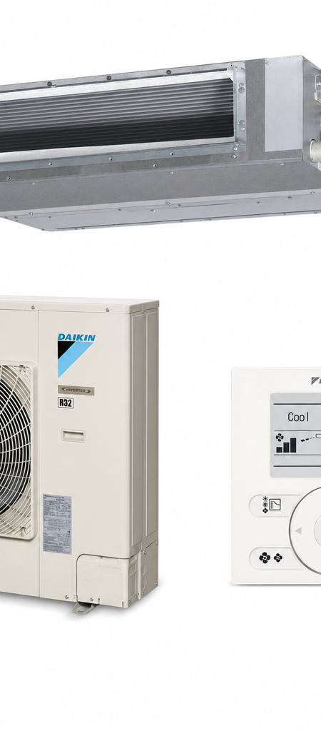 Daikin 8.5 kW ducted air conditioner indoor and outdoor units