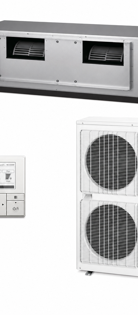 Fujitsu 10.5 kW ducted air conditioner indoor and outdoor units