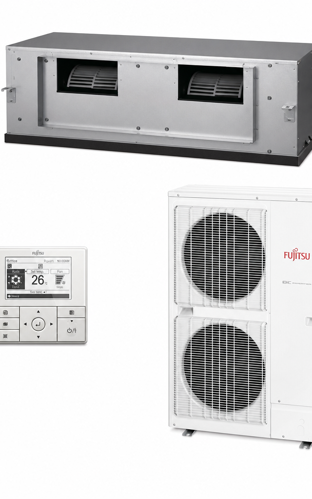 Fujitsu 10.5 kW ducted air conditioner indoor and outdoor units