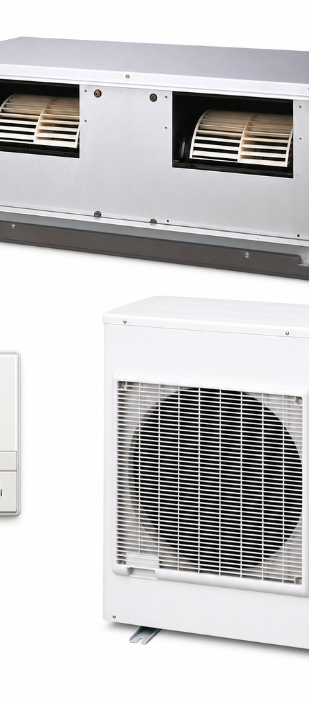 Fujitsu 10 kW ducted air conditioner indoor and outdoor units