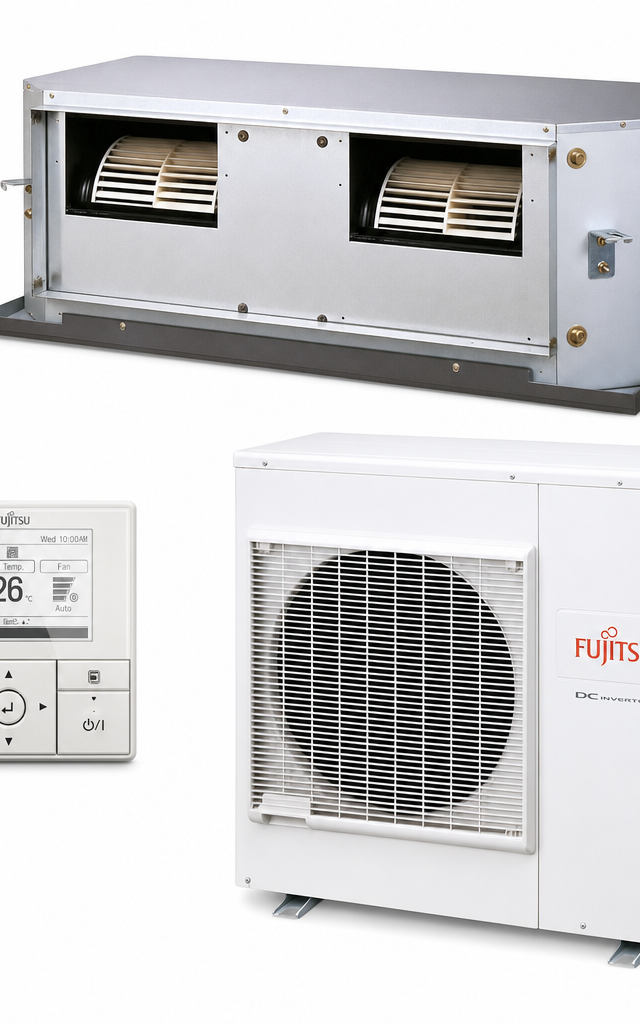 Fujitsu 11.5 kW ducted air conditioner indoor and outdoor units