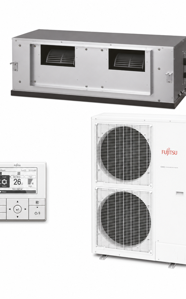 Fujitsu 14 kW ducted air conditioner indoor and outdoor units