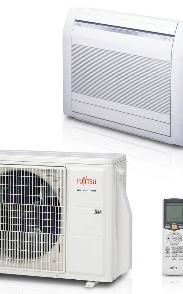 Fujitsu 2.5 kW split system air conditioner indoor and outdoor units