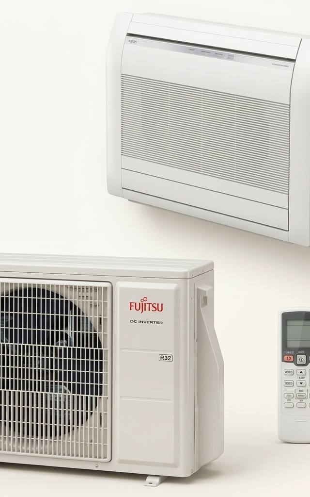 Fujitsu 3.5 kW split system air conditioner indoor and outdoor units