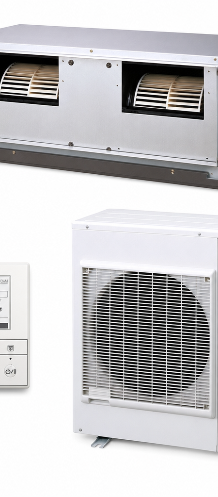 Fujitsu 8.5 kW ducted air conditioner indoor and outdoor units