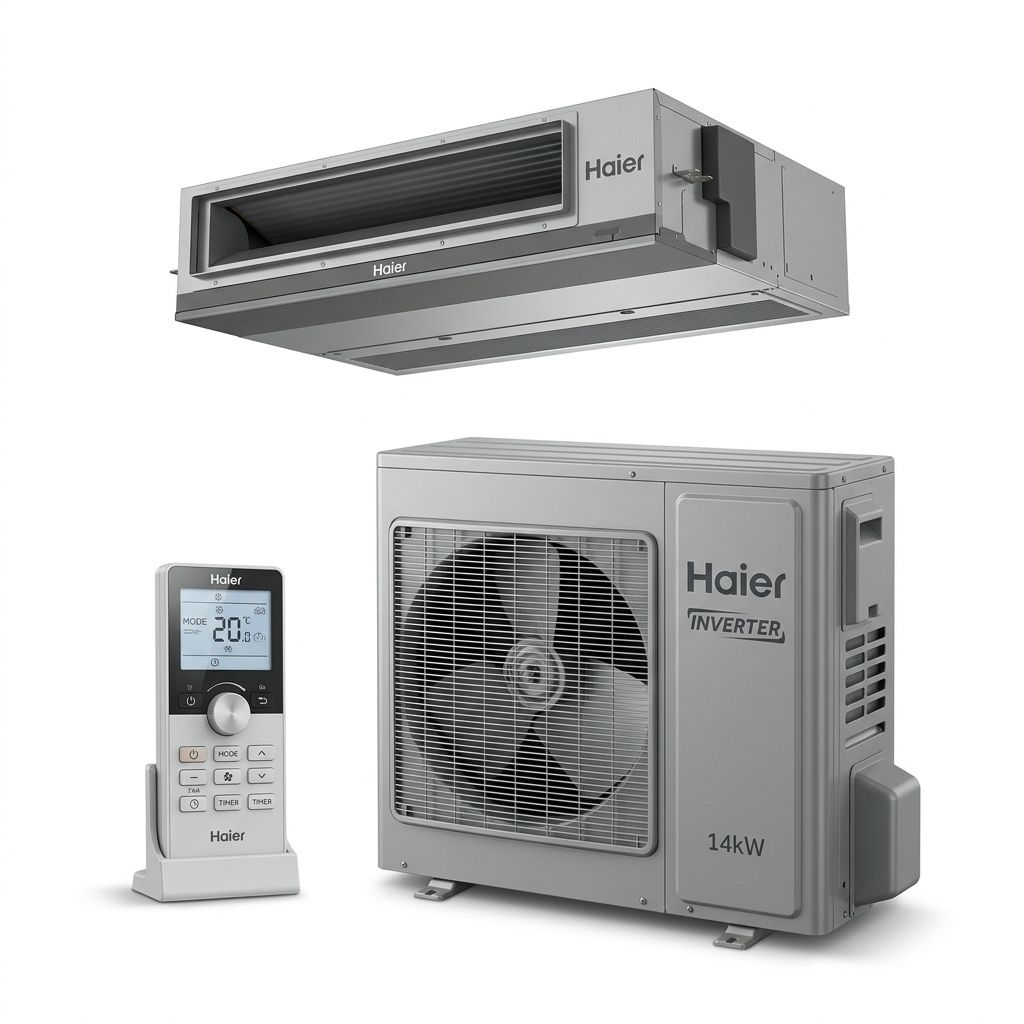 Haier 14 kW ducted air conditioner indoor and outdoor units