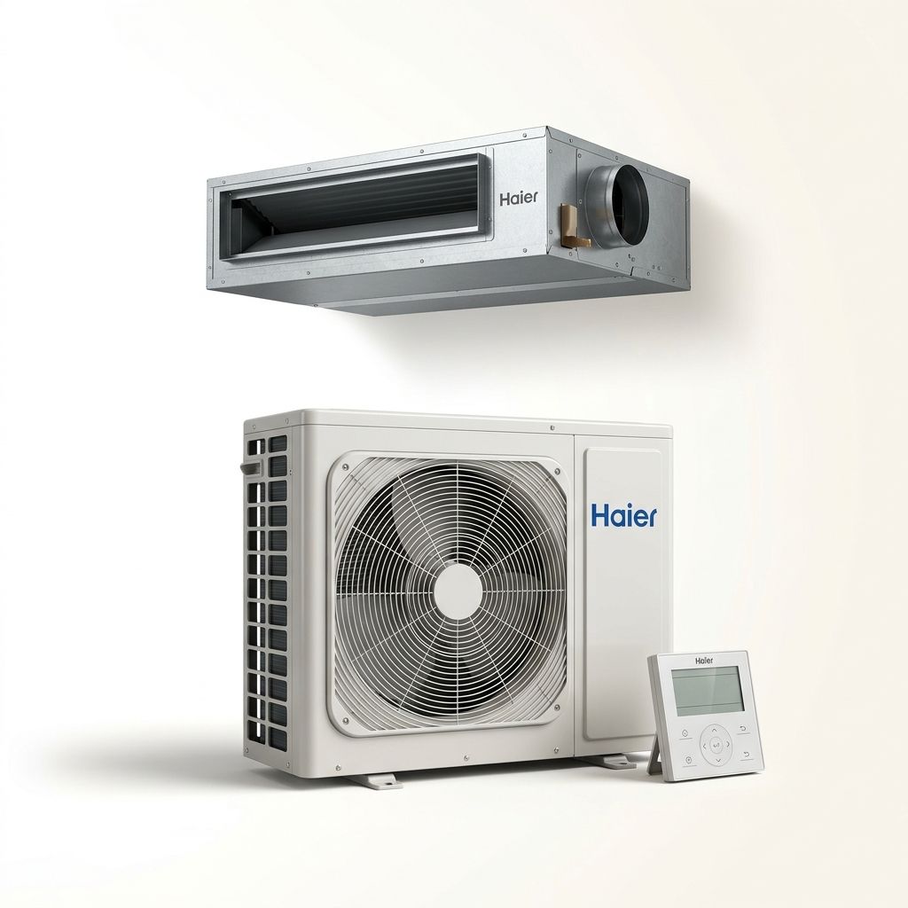 Haier 7.1 kW ducted air conditioner indoor and outdoor units