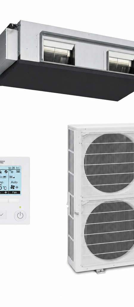 Mitsubishi Electric 10 kW ducted air conditioner indoor and outdoor units