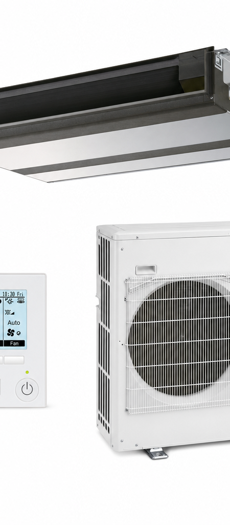 Mitsubishi Electric 10 kW ducted air conditioner indoor and outdoor units