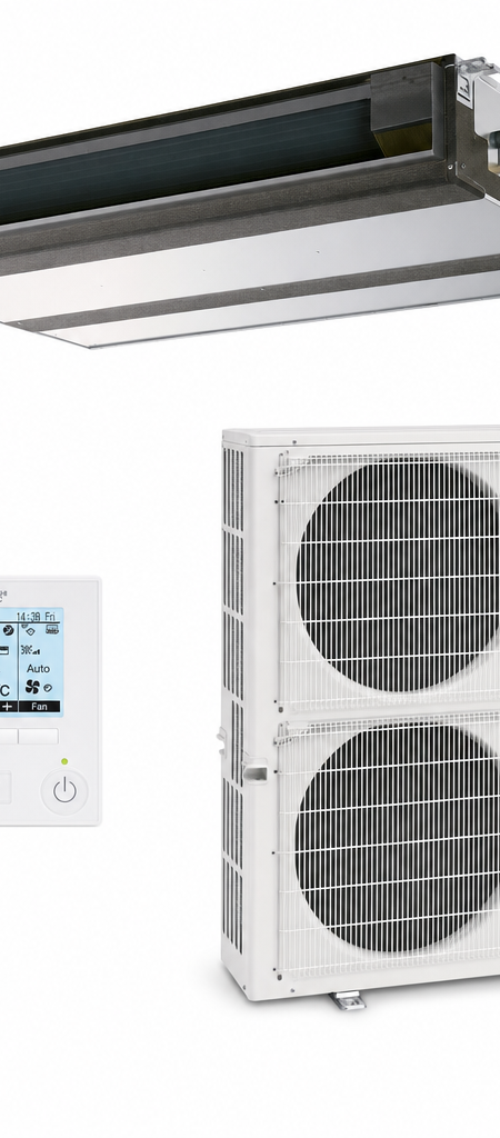 Mitsubishi Electric 12.5 kW ducted air conditioner indoor and outdoor units
