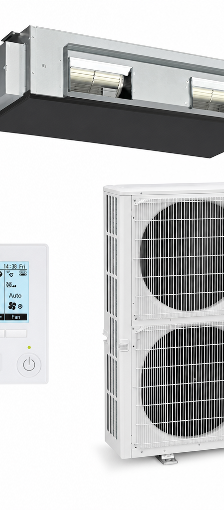 Mitsubishi Electric 12.5 kW ducted air conditioner indoor and outdoor units