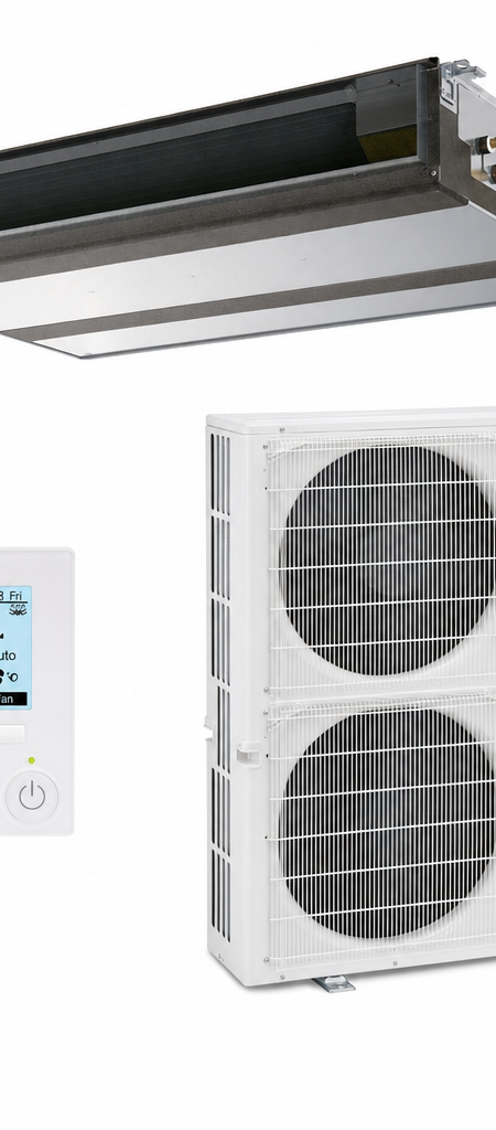 Mitsubishi Electric 14 kW ducted air conditioner indoor and outdoor units