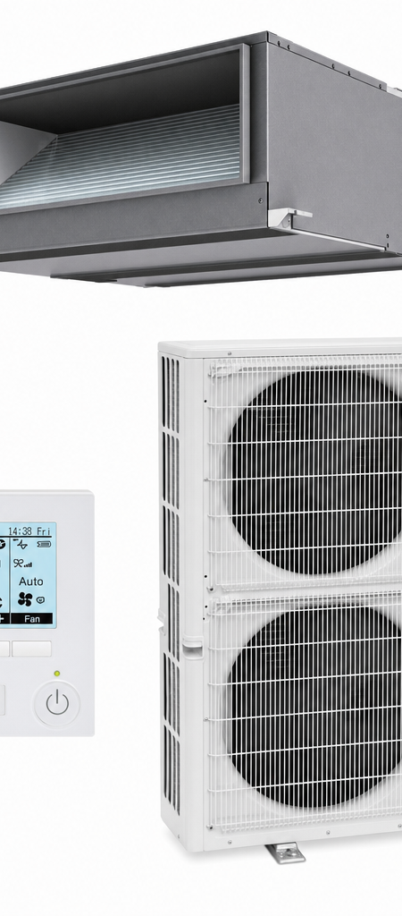 Mitsubishi Electric 20 kW three-phase ducted air conditioner indoor and outdoor units