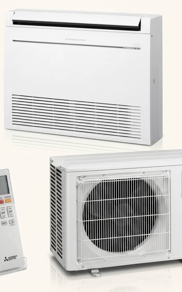 Mitsubishi Electric 3.5 kW split system air conditioner indoor and outdoor units