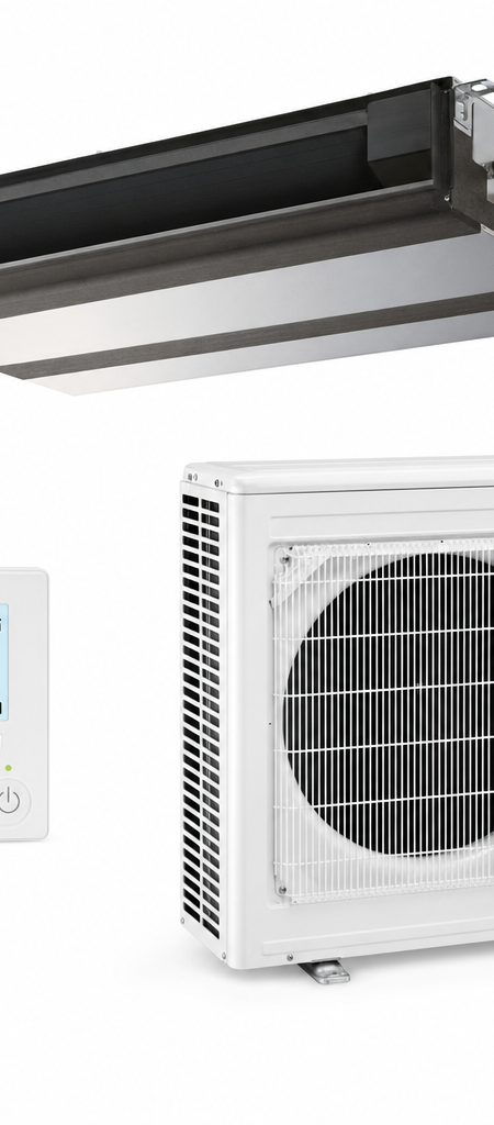 Mitsubishi Electric 5 kW ducted air conditioner indoor and outdoor units