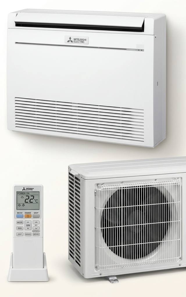 Mitsubishi Electric 6 kW split system air conditioner indoor and outdoor units