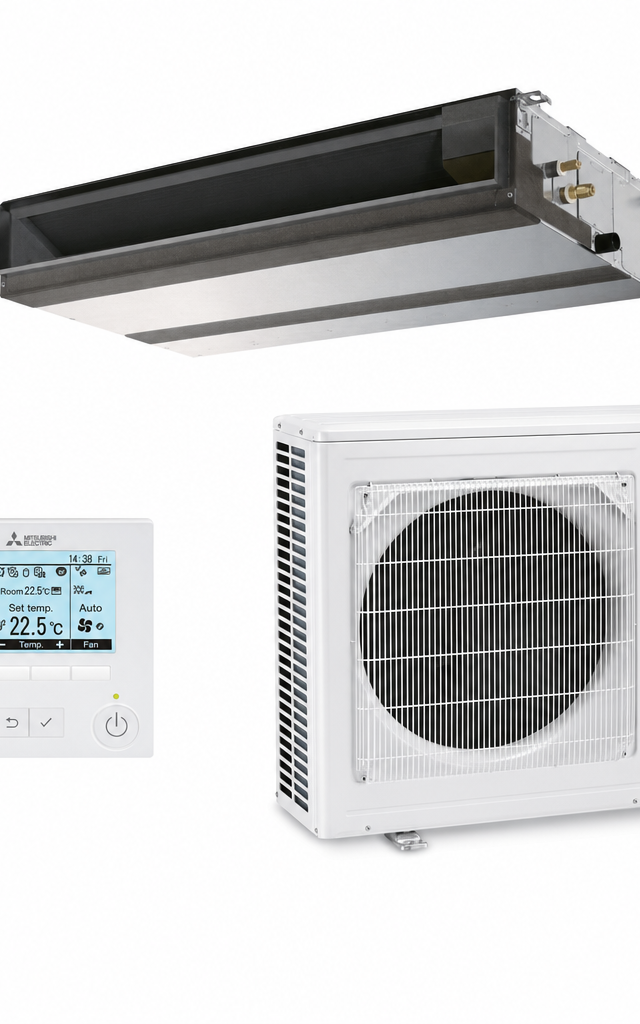 Mitsubishi Electric 6 kW ducted air conditioner indoor and outdoor units