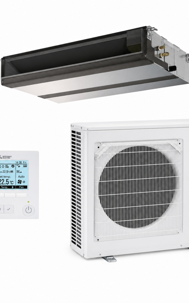 Mitsubishi Electric 7.1 kW ducted air conditioner indoor and outdoor units