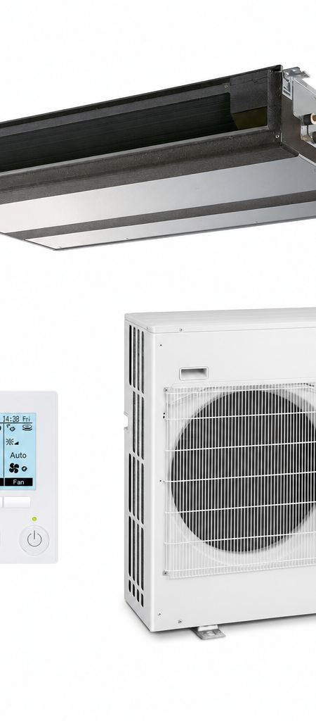 Mitsubishi Electric 7 kW ducted air conditioner indoor and outdoor units