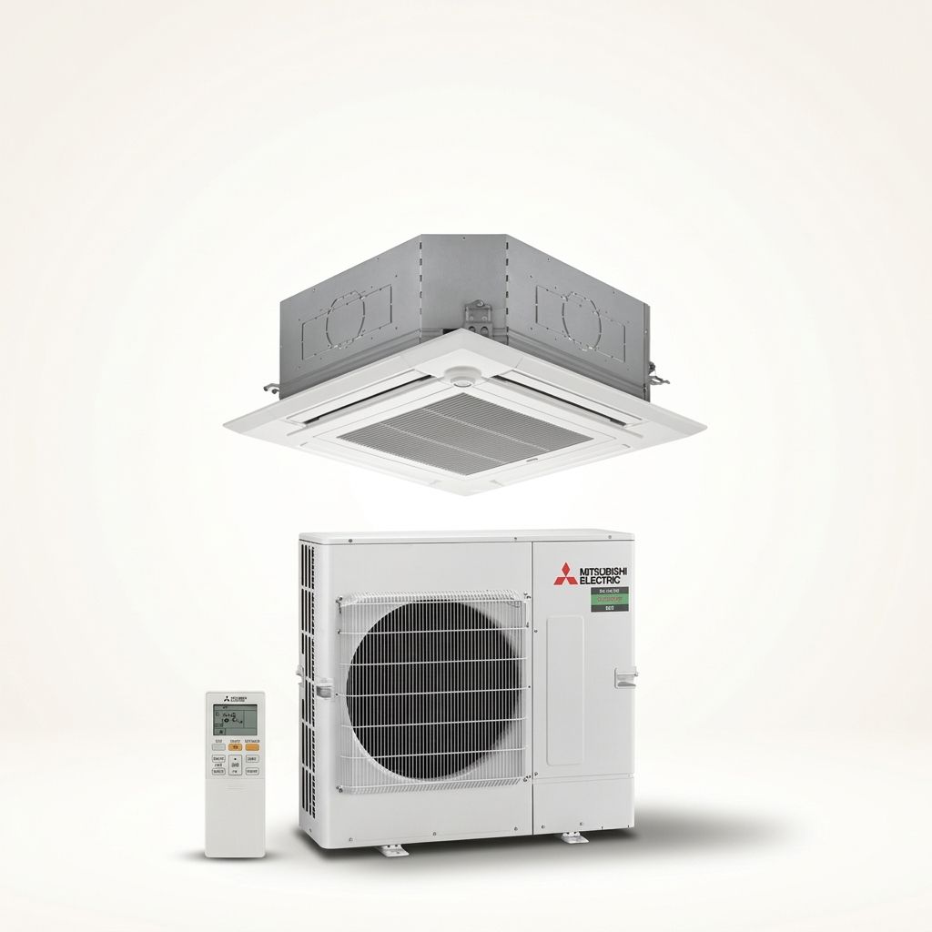Mitsubishi Electric 13.5 kW cassette air conditioner indoor and outdoor units