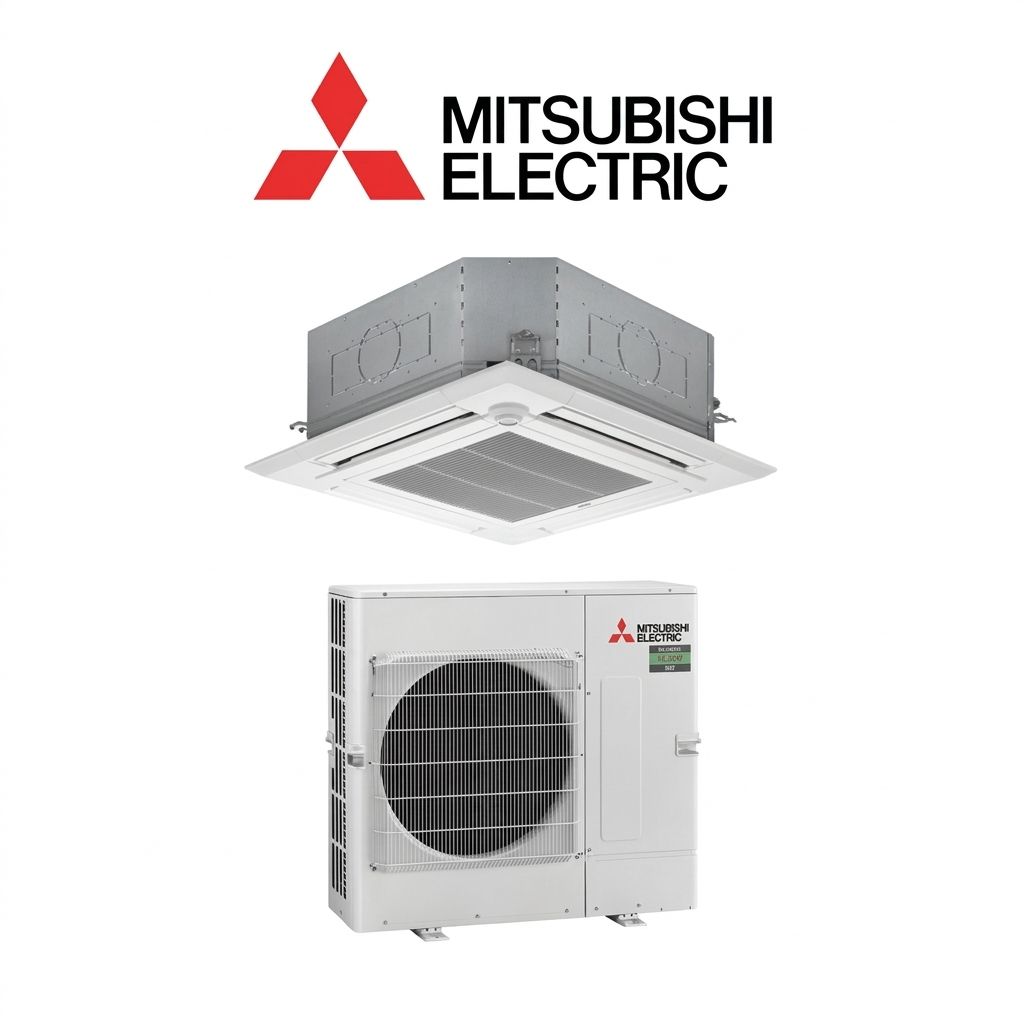 Mitsubishi Electric 13.5 kW cassette air conditioner indoor and outdoor units