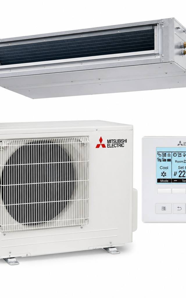 Mitsubishi Electric ducted air conditioner indoor and outdoor units
