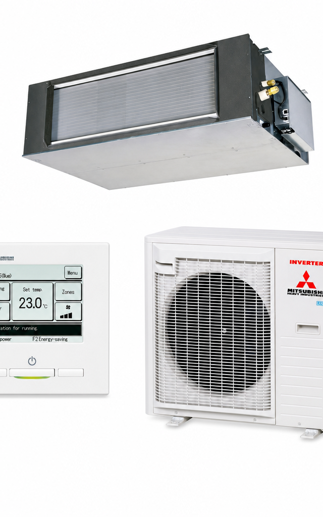 Mitsubishi Heavy Industries 10 kW ducted air conditioner indoor and outdoor units
